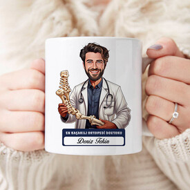 En Başarılı Kadın Aile Hekimi Karikatürlü Masa Saati - Thumbnail