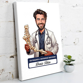 En Başarılı Erkek Ortopedi Doktoru Karikatürlü Tablo - Thumbnail
