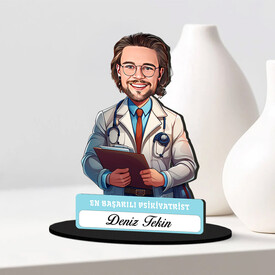 En Başarılı Erkek Psikiyatrist Karikatürlü Biblo - Thumbnail