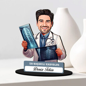 En Başarılı Erkek Radyolog Karikatürlü Biblo - Thumbnail