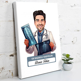 En Başarılı Erkek Radyolog Karikatürlü Tablo - Thumbnail