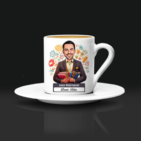 - En Başarılı Erkek Sınıf Öğretmeni Karikatürlü Kahve Fincanı