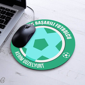 En Başarılı Futbolcu İsme Özel Yuvarlak Mousepad - Thumbnail