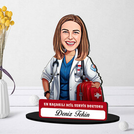  - En Başarılı Kadın Acil Servis Doktoru Karikatürlü Biblo