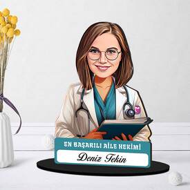  - En Başarılı Kadın Aile Hekimi Karikatürlü Biblo