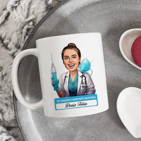En Başarılı Kadın KBB Doktoru Karikatürlü Masa Saati - Thumbnail