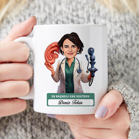  - En Başarılı Kadın KBB Doktoru Karikatürlü Kupa Bardak