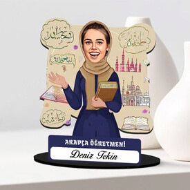  - En Başarılı Kadın Arapça Öğretmeni Karikatürlü Biblo