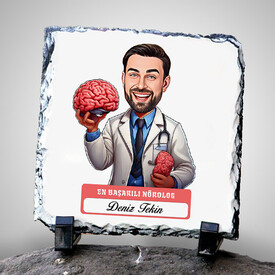  - En Başarılı Erkek Nörolog Karikatürlü Taş Blok