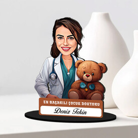 En Başarılı Kadın Çocuk Doktoru Karikatürlü Biblo - Thumbnail