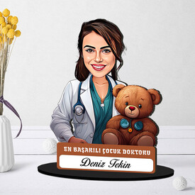  - En Başarılı Kadın Çocuk Doktoru Karikatürlü Biblo