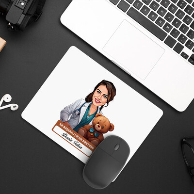  - En Başarılı Kadın Çocuk Doktoru Karikatürlü Mousepad