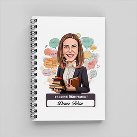  - En Başarılı Kadın Felsefe Öğretmeni Karikatürlü Defter