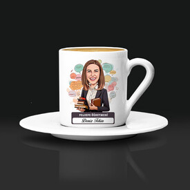  - En Başarılı Kadın Felsefe Öğretmeni Karikatürlü Kahve Fincanı