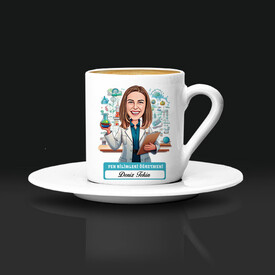  - En Başarılı Kadın Fen Öğretmeni Karikatürlü Kahve Fincanı