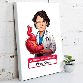 En Başarılı Kadın Gastroentrolog Karikatürlü Tablo - Thumbnail