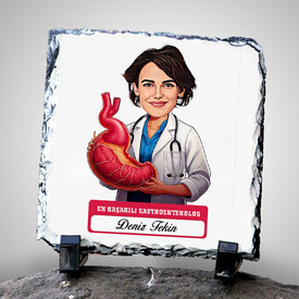  - En Başarılı Kadın Gastroentrolog Karikatürlü Taş Blok