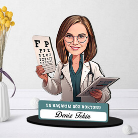  - En Başarılı Kadın Göz Doktoru Karikatürlü Biblo