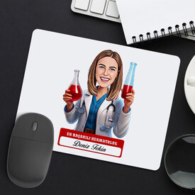 En Başarılı Kadın Hermatolog Karikatürlü Mousepad - Thumbnail