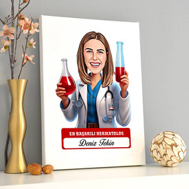  - En Başarılı Kadın Hermatolog Karikatürlü Tablo