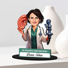 En Başarılı Kadın KBB Doktoru Karikatürlü Biblo - Thumbnail