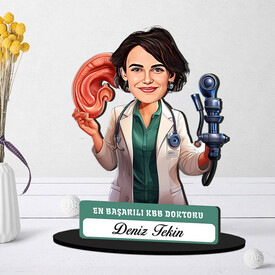  - En Başarılı Kadın KBB Doktoru Karikatürlü Biblo