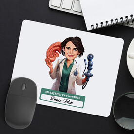 En Başarılı Kadın KBB Doktoru Karikatürlü Mousepad - Thumbnail