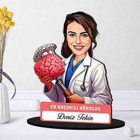  - En Başarılı Kadın Nörolog Karikatürlü Biblo