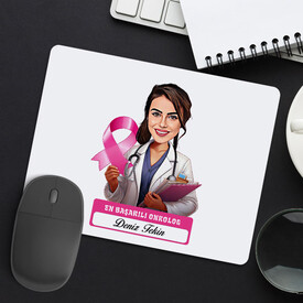 En Başarılı Kadın Onkolog Karikatürlü Mousepad - Thumbnail