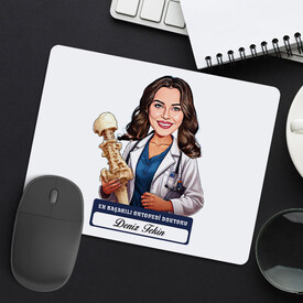 En Başarılı Kadın Ortopedi Doktoru Karikatürlü Mousepad - Thumbnail