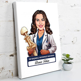 En Başarılı Kadın Ortopedi Doktoru Karikatürlü Tablo - Thumbnail