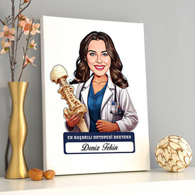  - En Başarılı Kadın Ortopedi Doktoru Karikatürlü Tablo