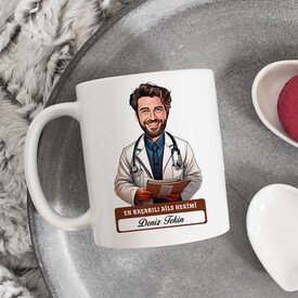 En Başarılı Erkek Aile Hekimi Karikatürlü Kupa Bardak - Thumbnail
