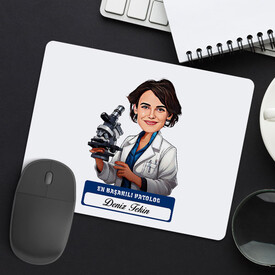 En Başarılı Kadın Patolog Karikatürlü Mousepad - Thumbnail