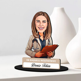 En Başarılı Kadın Psikiyatrist Karikatürlü Biblo - Thumbnail