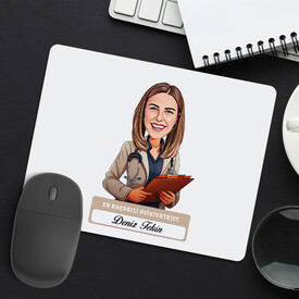 En Başarılı Kadın Psikiyatrist Karikatürlü Mousepad - Thumbnail