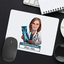 En Başarılı Kadın Radyolog Karikatürlü Mousepad - Thumbnail