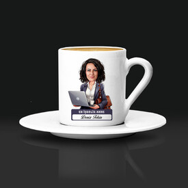 En İşkolik Anne Karikatürlü Kahve Fincanı - Thumbnail