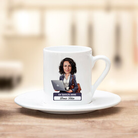 En İşkolik Anne Karikatürlü Kahve Fincanı - Thumbnail