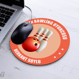 En İyi Bowling Oyuncusu İsme Özel Yuvarlak Mousepad - Thumbnail