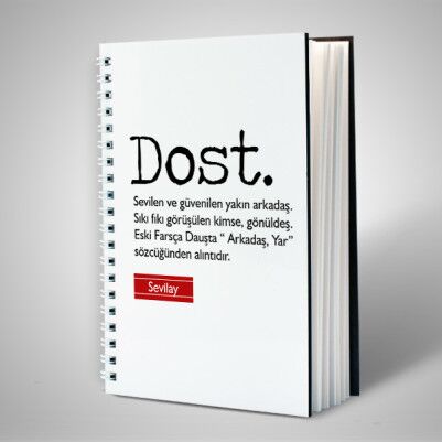 En İyi Dost Temalı İsimli Defter - Thumbnail