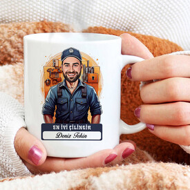 En İyi Erkek Çilingir Karikatürlü ve İsimli Kupa Bardak - Thumbnail