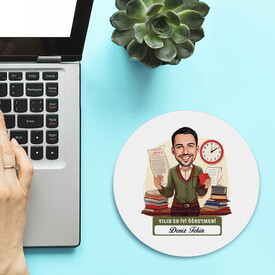  - En İyi Erkek Öğretmen Temalı Karikatürlü Mousepad