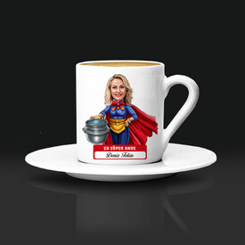 En Süper Anne Karikatürlü Kahve Fincanı - Thumbnail