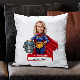  - En Süper Anne Karikatürlü Yastık