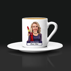 En Süslü Anne Karikatürlü Kahve Fincanı - Thumbnail