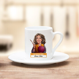 En Tonton Anne Karikatürlü Kahve Fincanı - Thumbnail