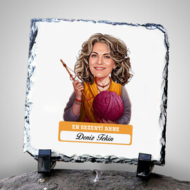  - En Tonton Anne Karikatürlü Taş Baskı