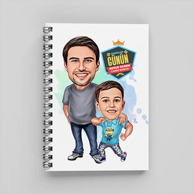 En Yakın Arkadaşım Babam Karikatürlü Defter - Thumbnail