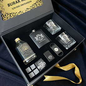 Erkeğe Hediye Golden Diamond Crown Premium Viski Seti - Thumbnail